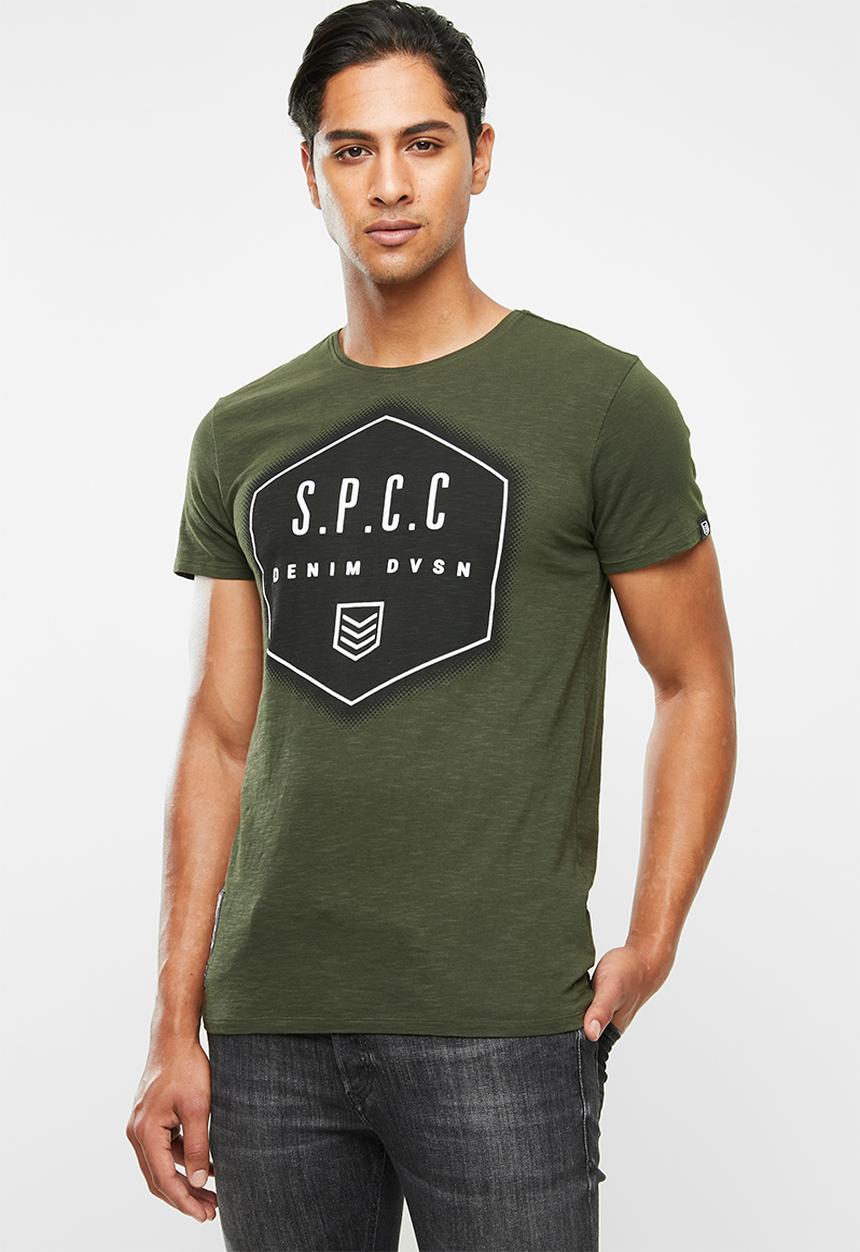 S.P.C.C - Bridge straight hem logo tee - vetivier