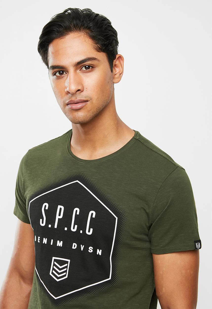 S.P.C.C - Bridge straight hem logo tee - vetivier