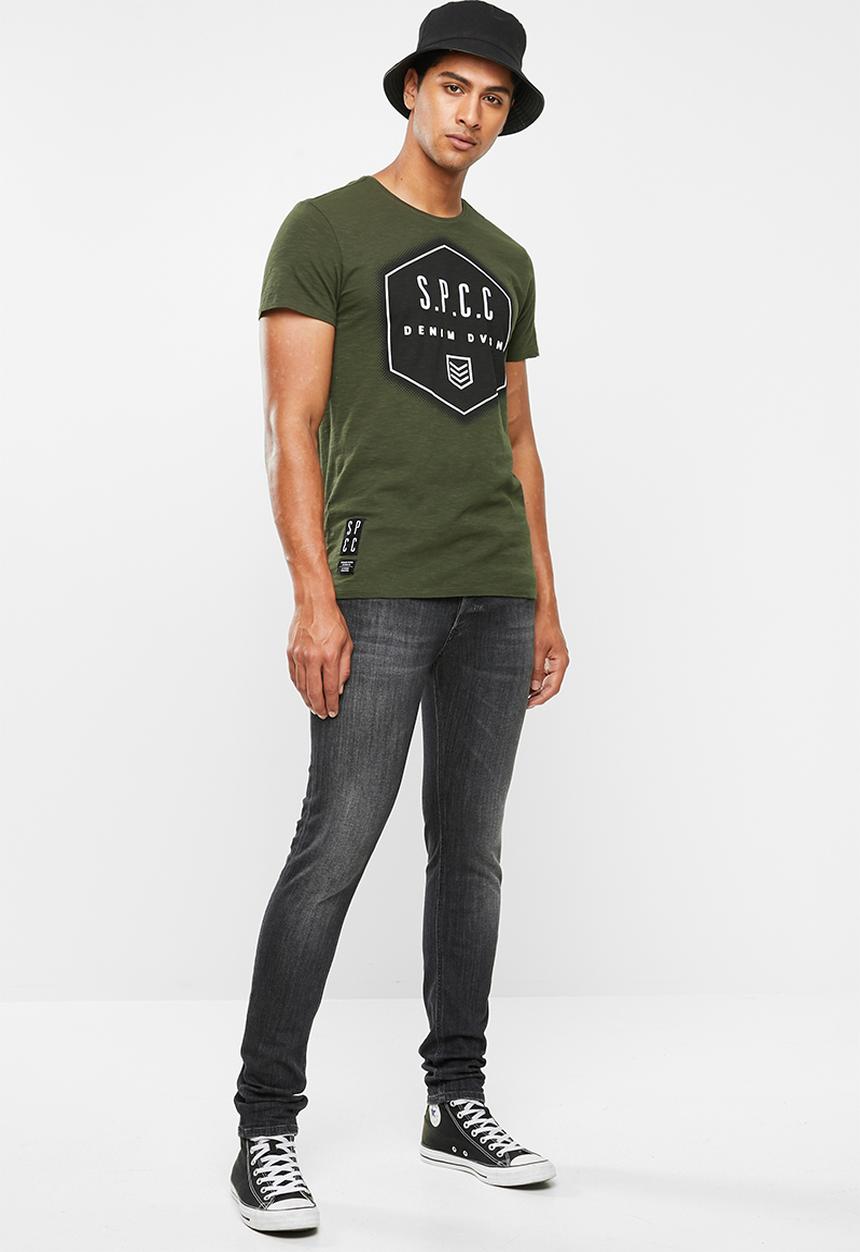 S.P.C.C - Bridge straight hem logo tee - vetivier