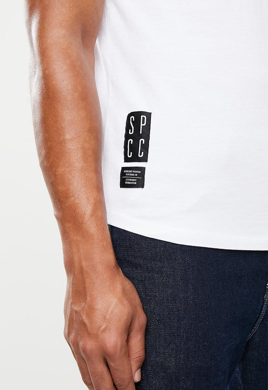 S.P.C.C - Foley slub logo tee - optical white