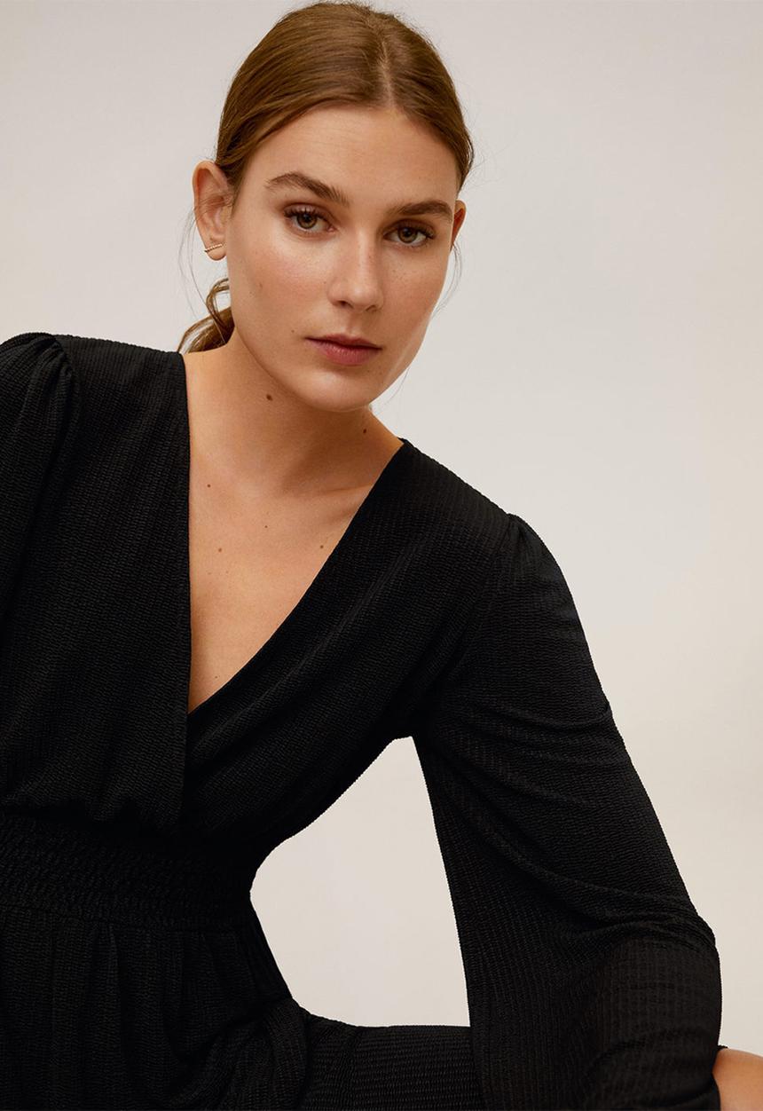 MANGO - Dress pluma - black
