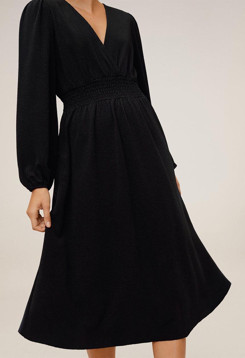 MANGO - Dress pluma - black