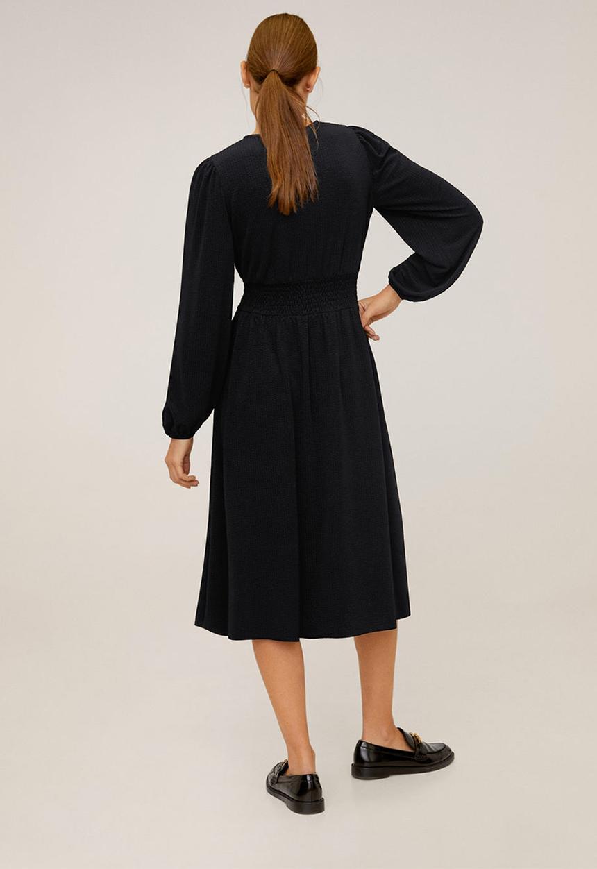 MANGO - Dress pluma - black