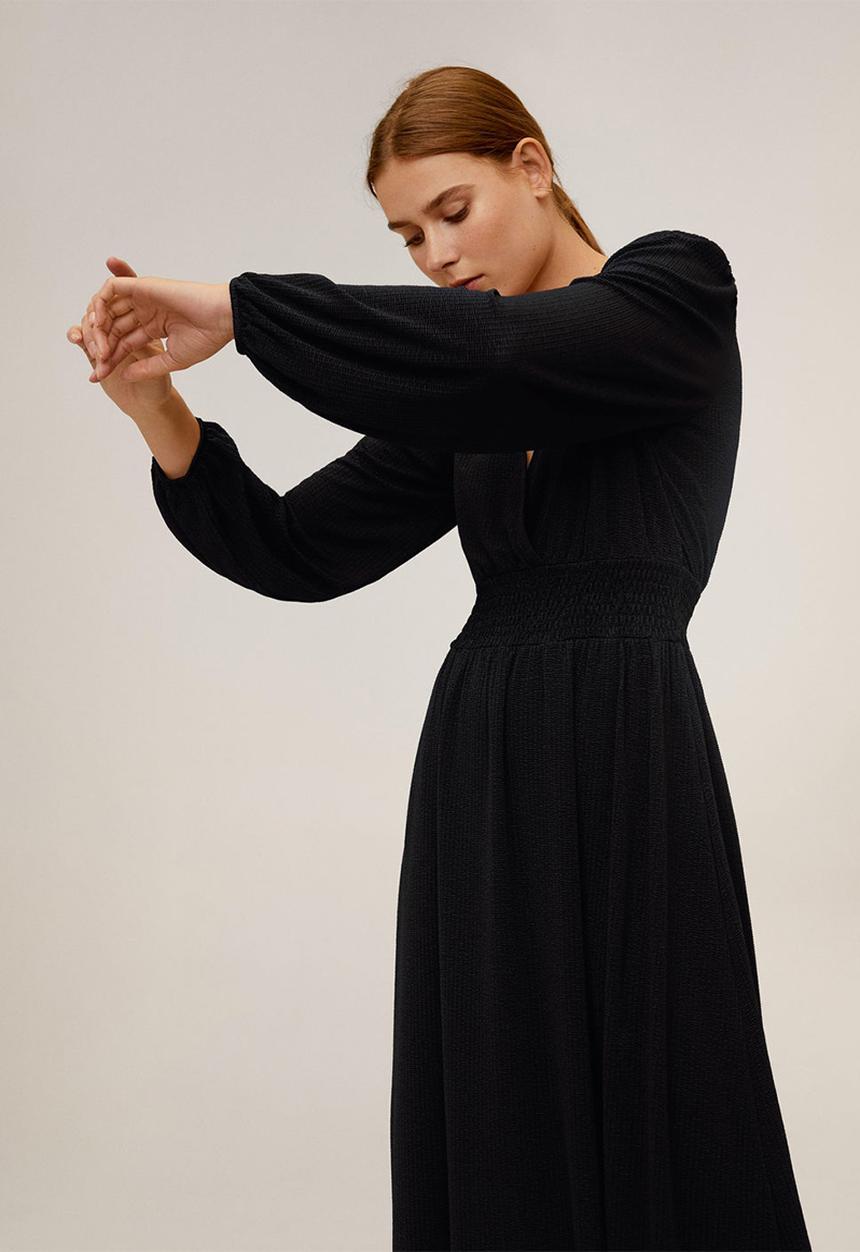 MANGO - Dress pluma - black