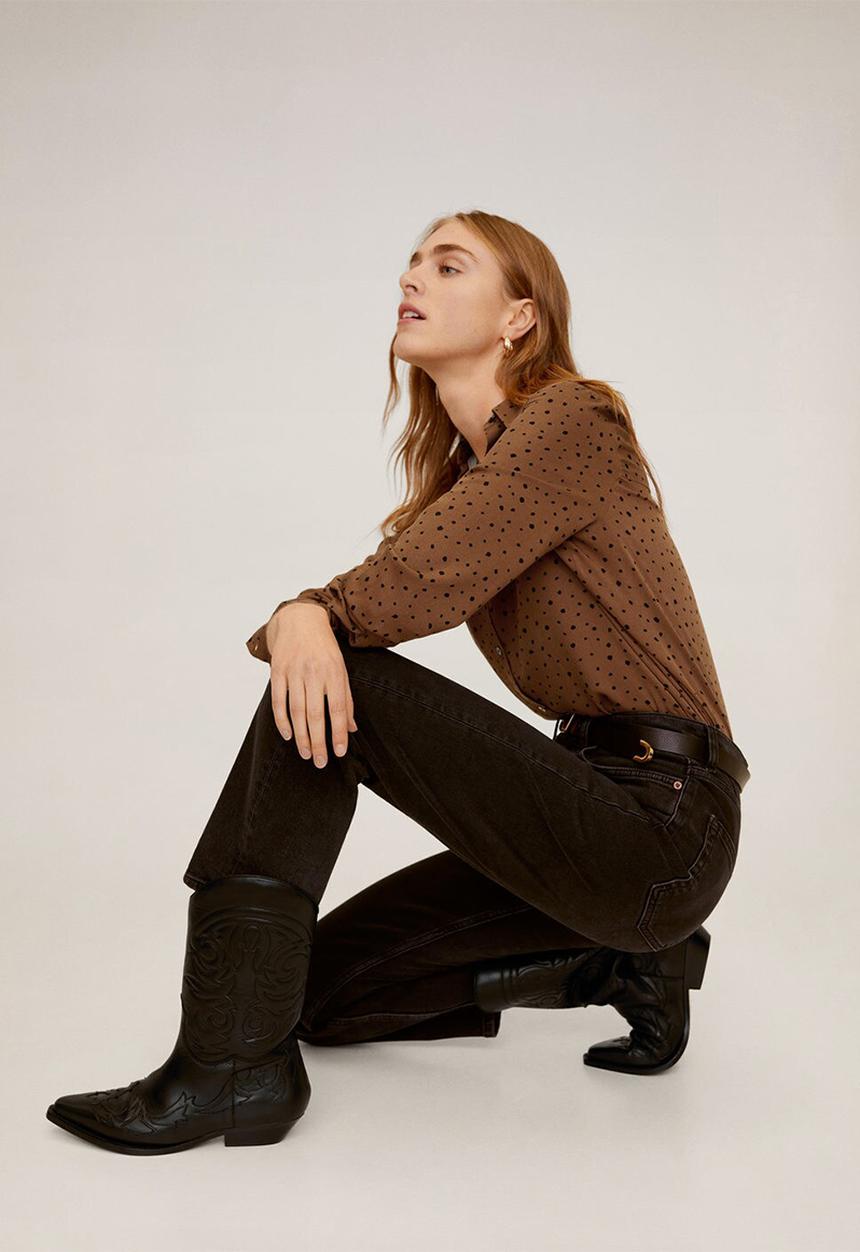 MANGO - Shirt nans - brown