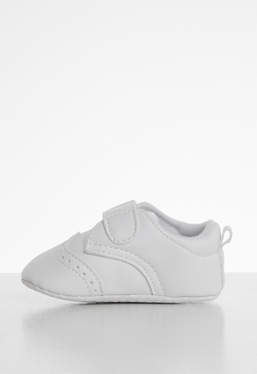 Pop Candy - Velcro strap brogue - white