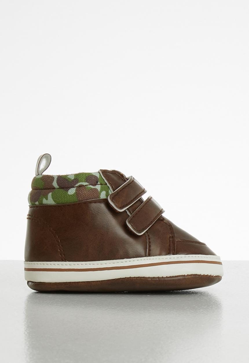 Pop Candy - Strap on camo booties - brown