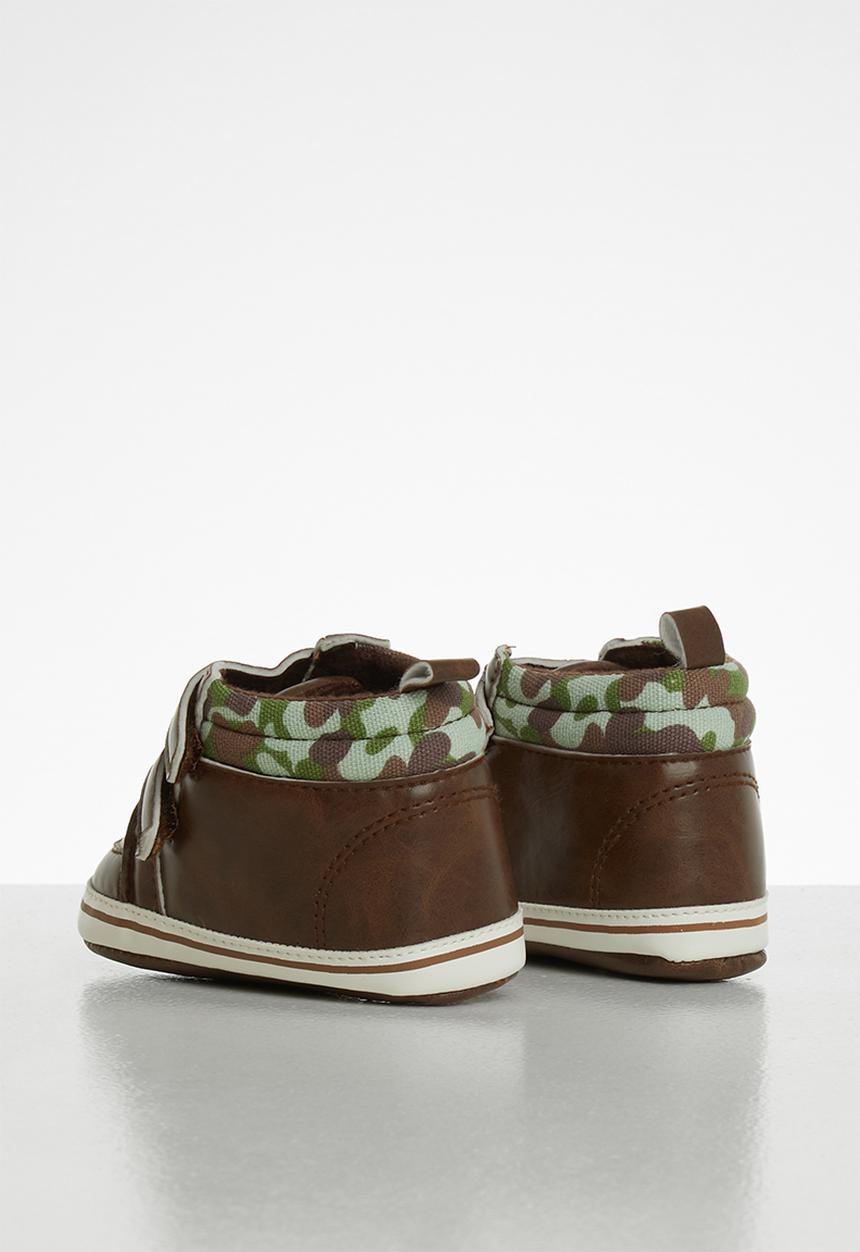 Pop Candy - Strap on camo booties - brown