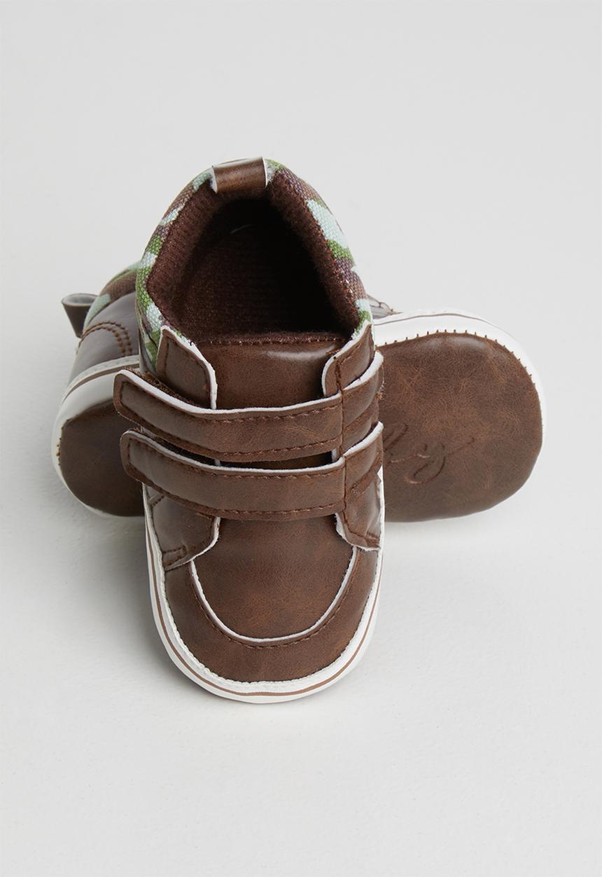 Pop Candy - Strap on camo booties - brown