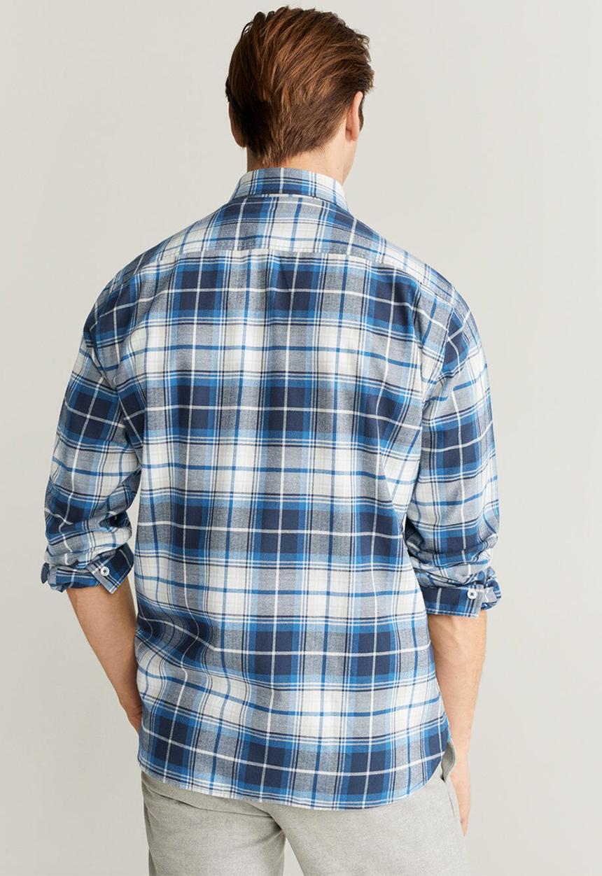 MANGO - Pad shirt - navy & white 