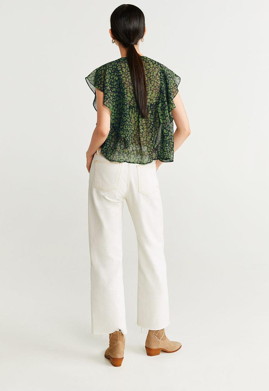 MANGO - Blouse leaf - green