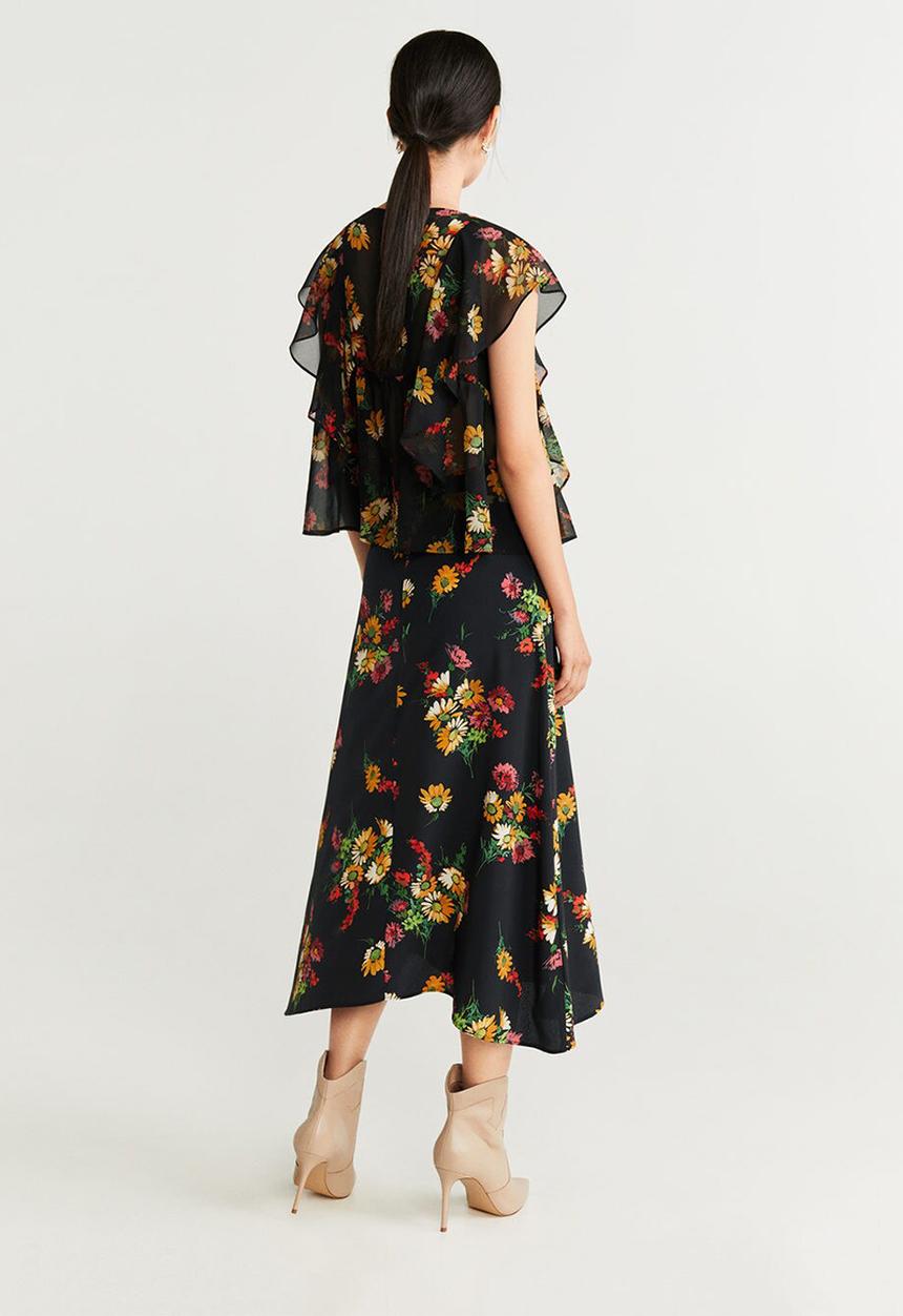 MANGO - Blouse leaf - black