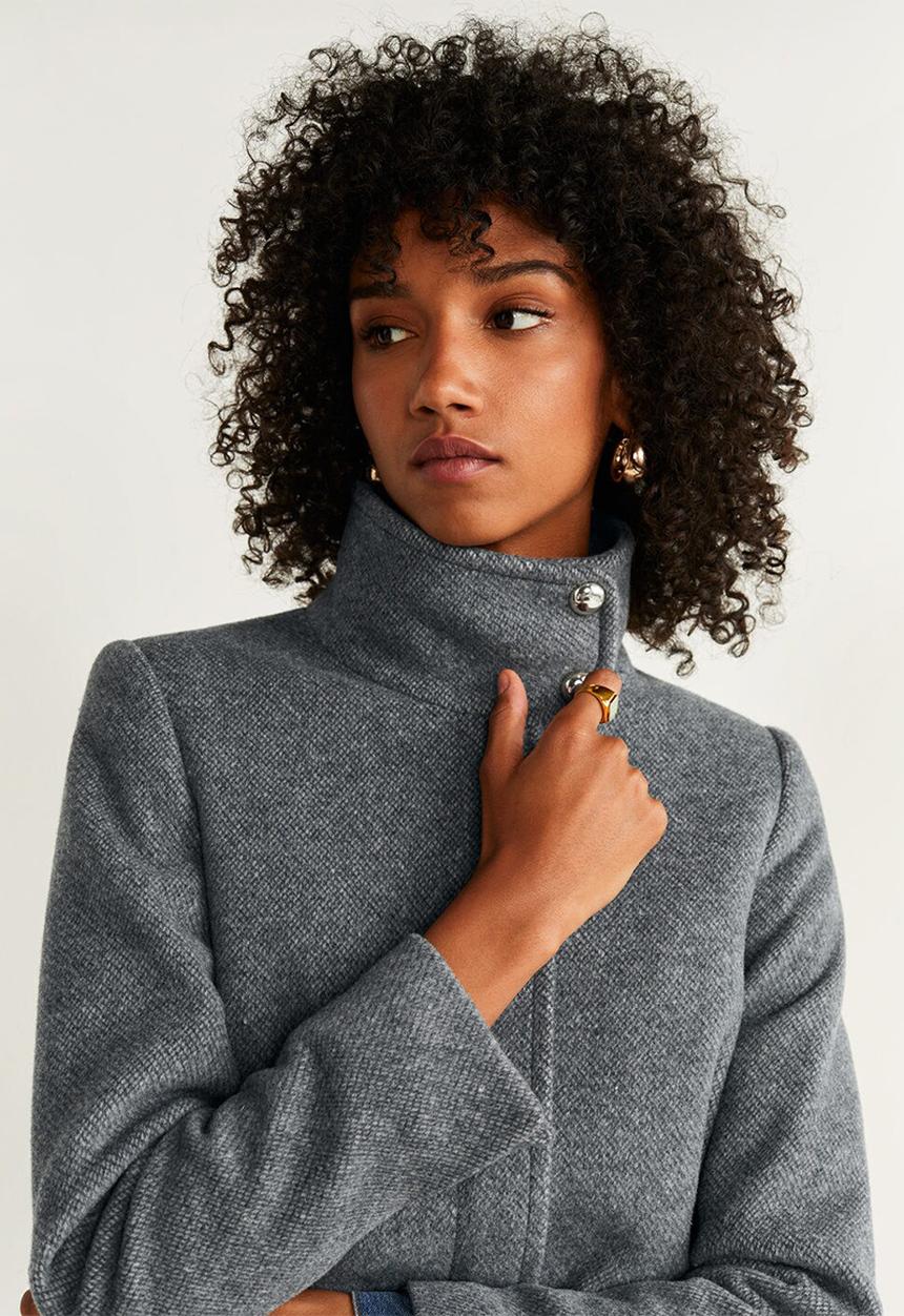 MANGO - Coat swing - grey