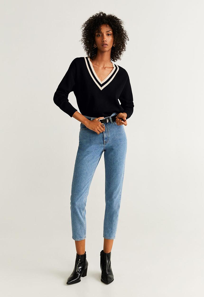 MANGO - V-neck jersey - black