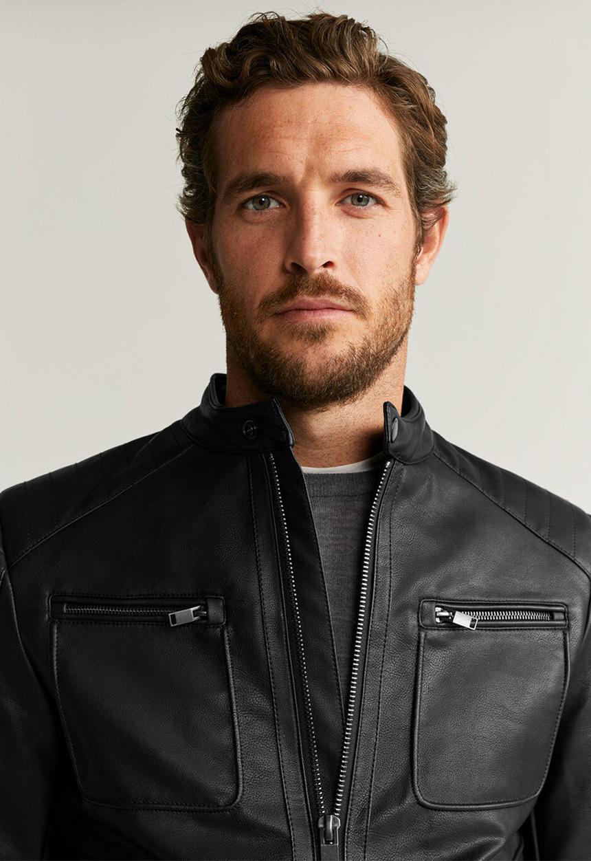 MANGO - Joseno faux leather jacket - black