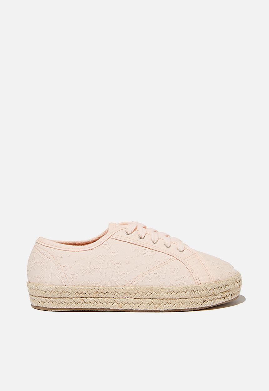 Cotton On - Lace up espadrille - pink
