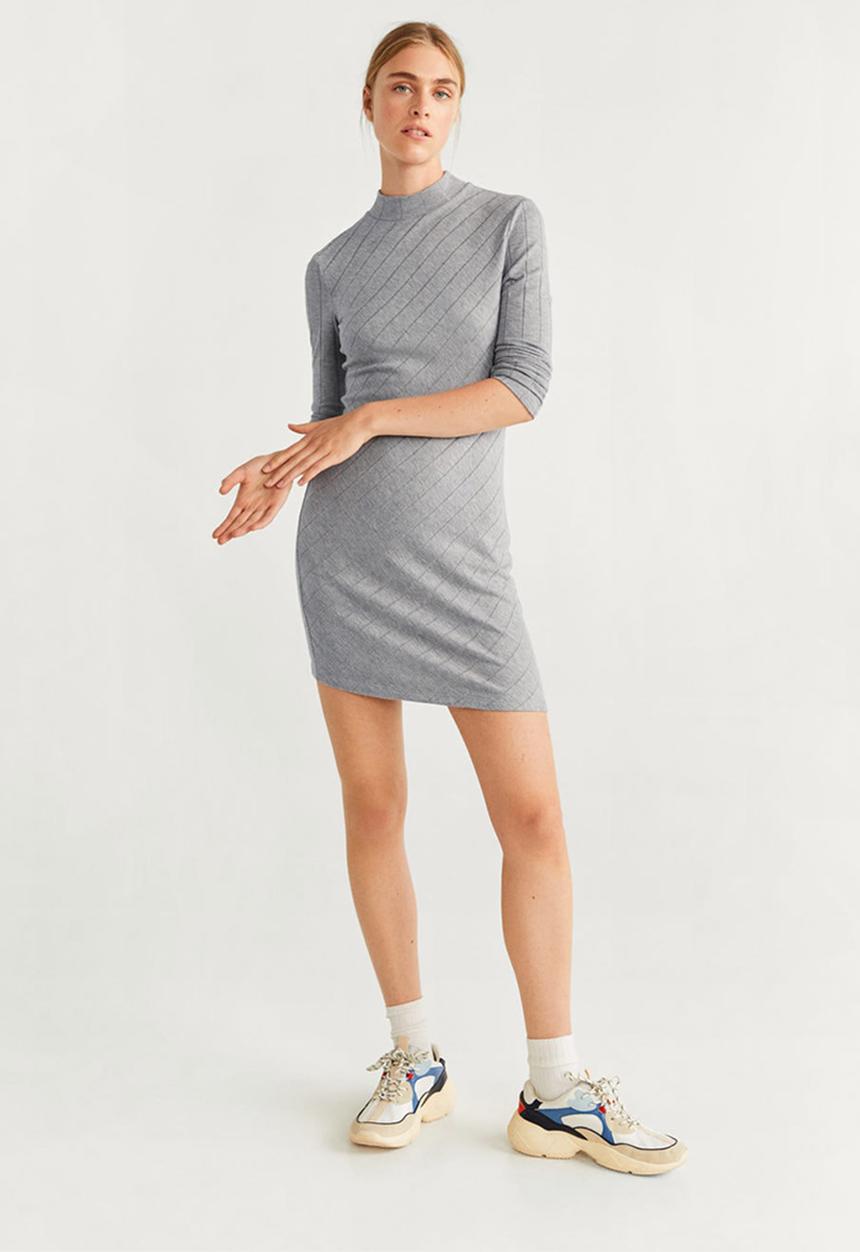 MANGO - Dress Evelyn - medium grey