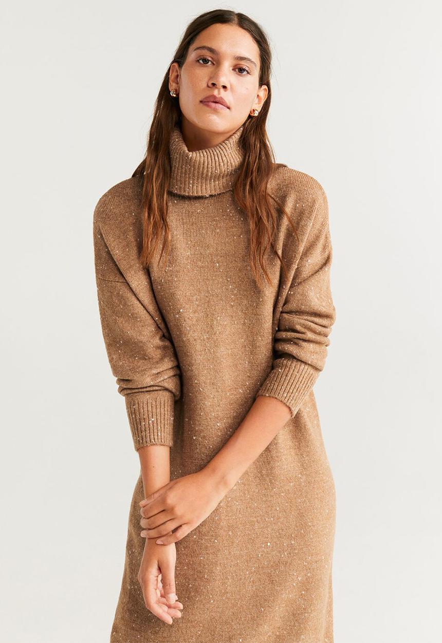 MANGO - Dress confeti - brown