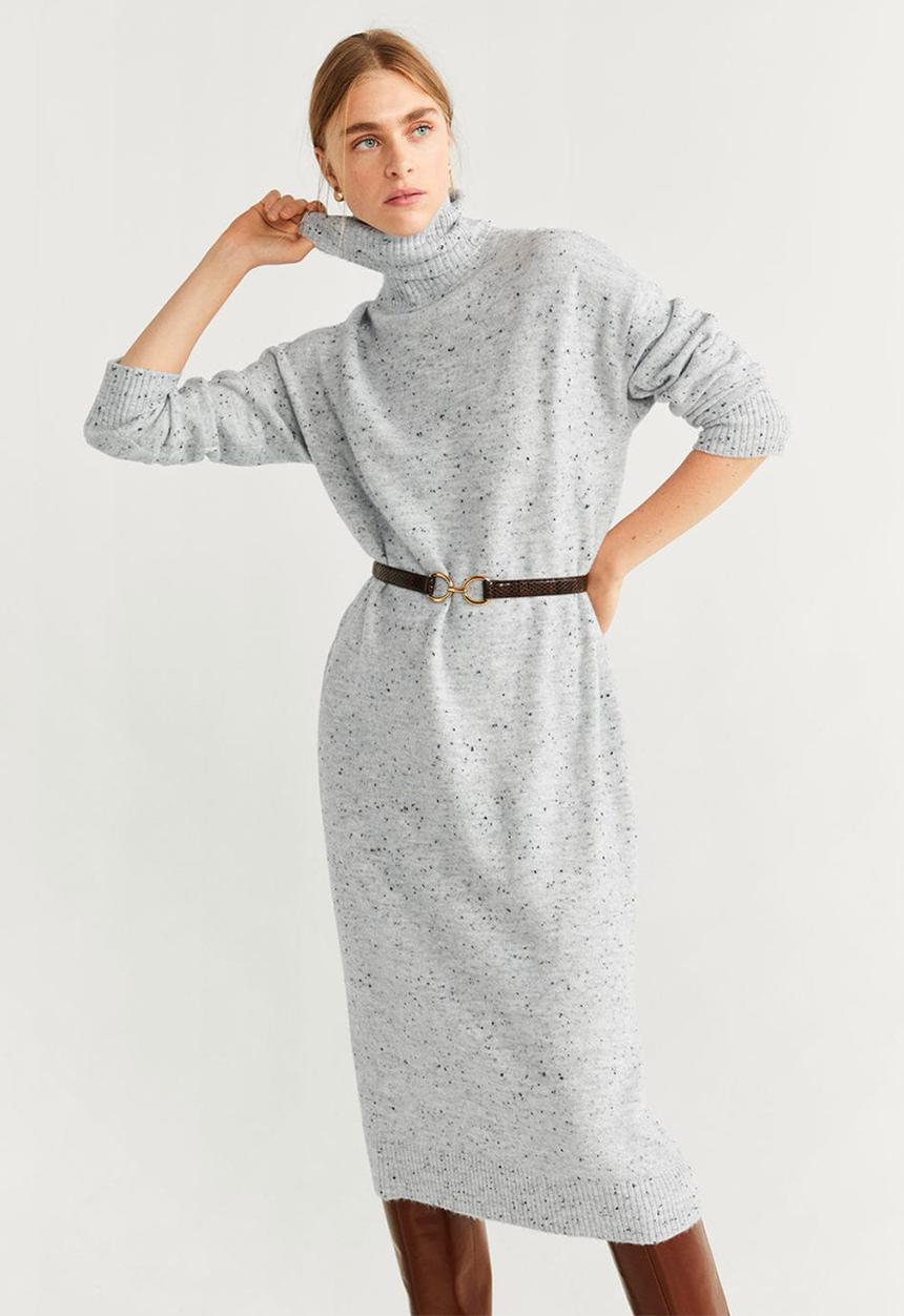 MANGO - Dress confeti - pastel grey