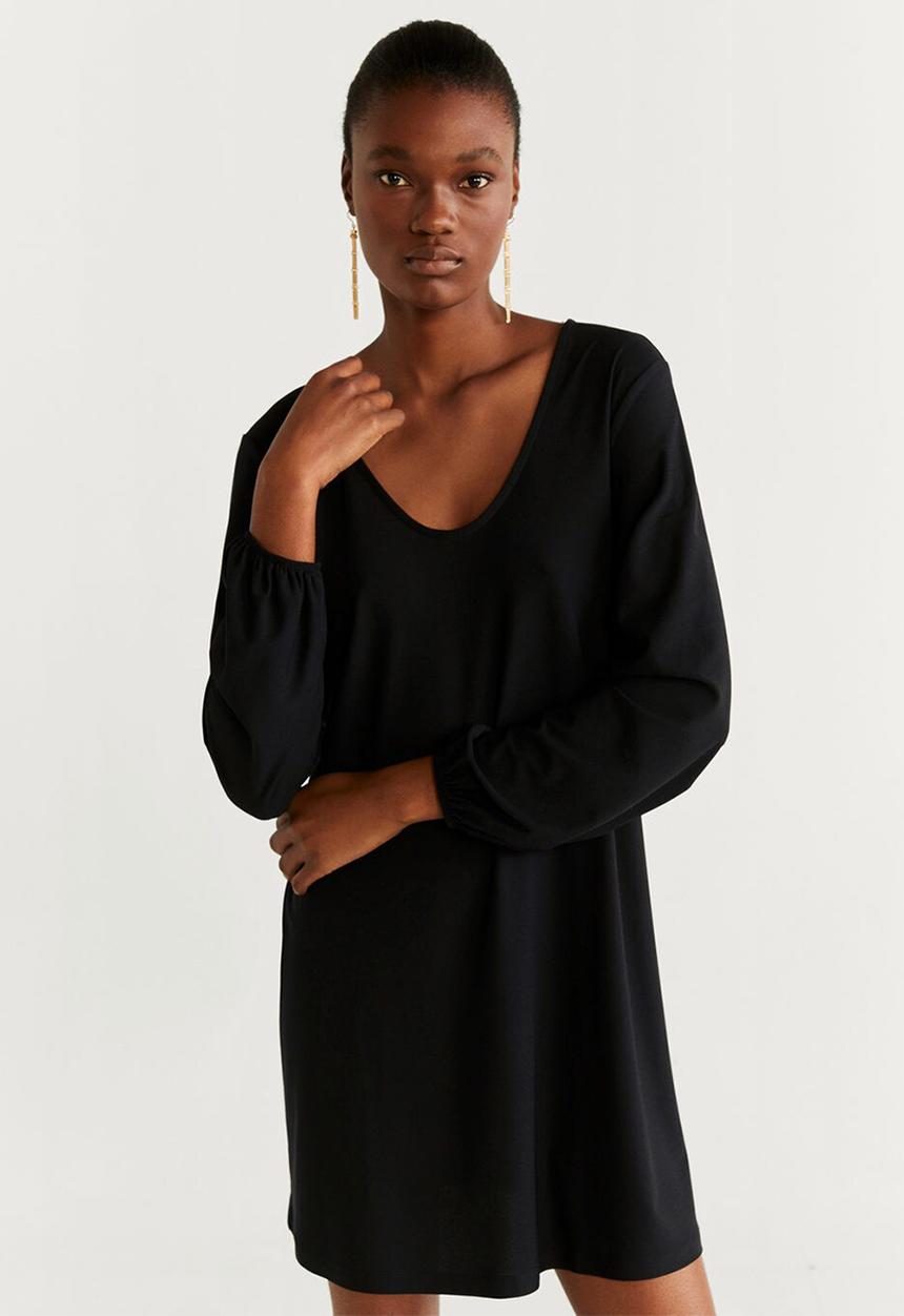 MANGO - Dress velduan - black