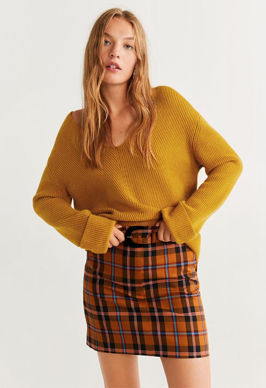 MANGO - V-neck jersey - yellow