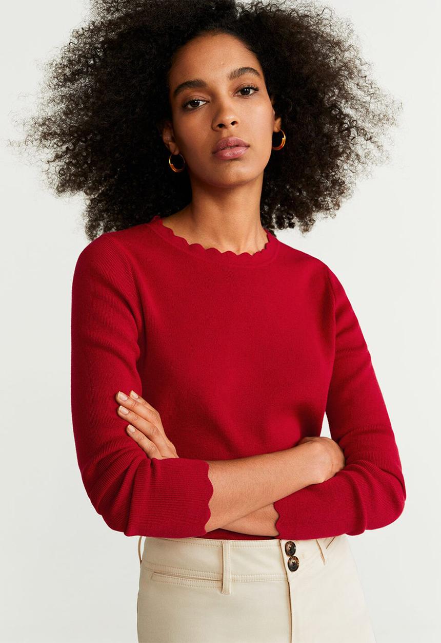 MANGO - Sweater arondita - red