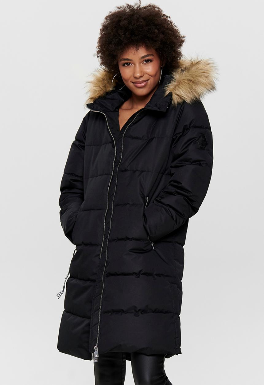 Jacqueline de Yong - Lovina padded hood jacket - black