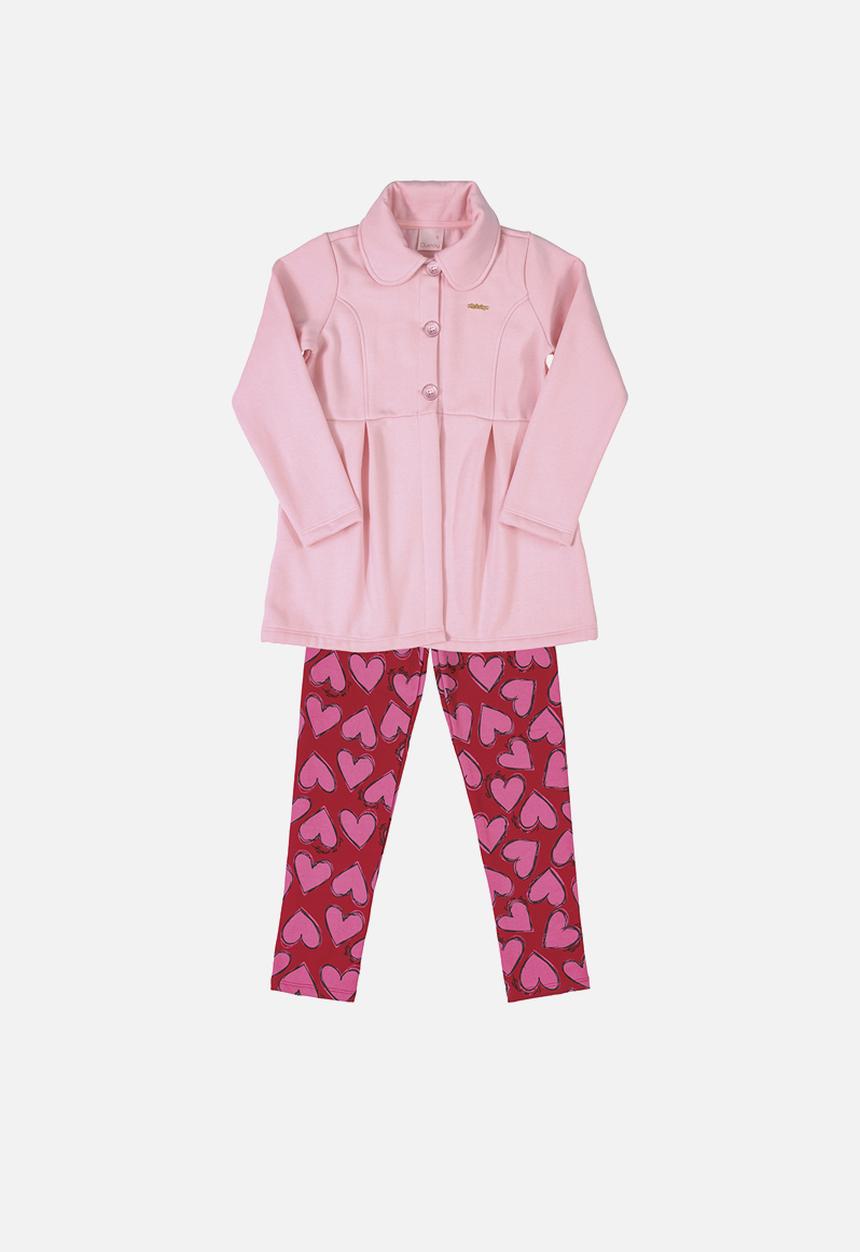 Quimby - Girls coat & legging set - pink