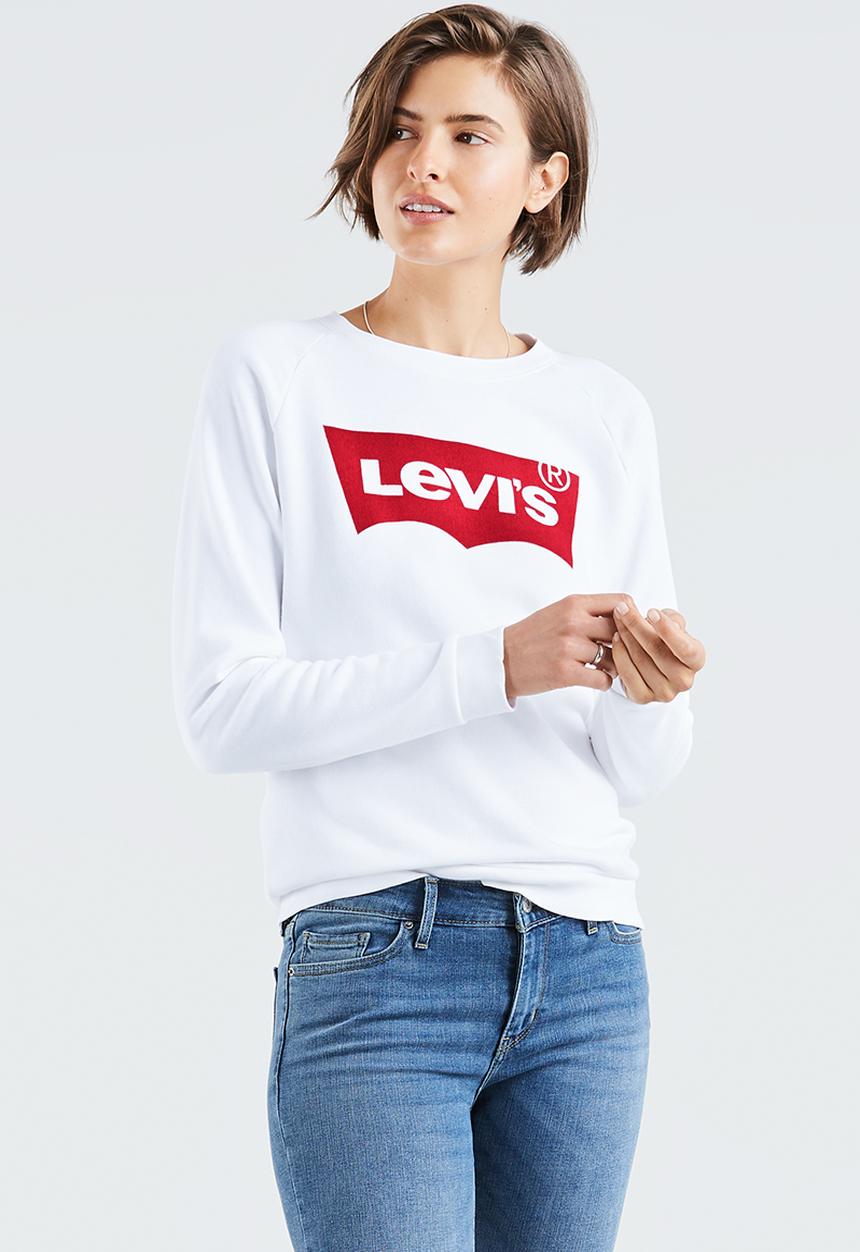 Levi’s® - Relaxed graphic batwing crew - white