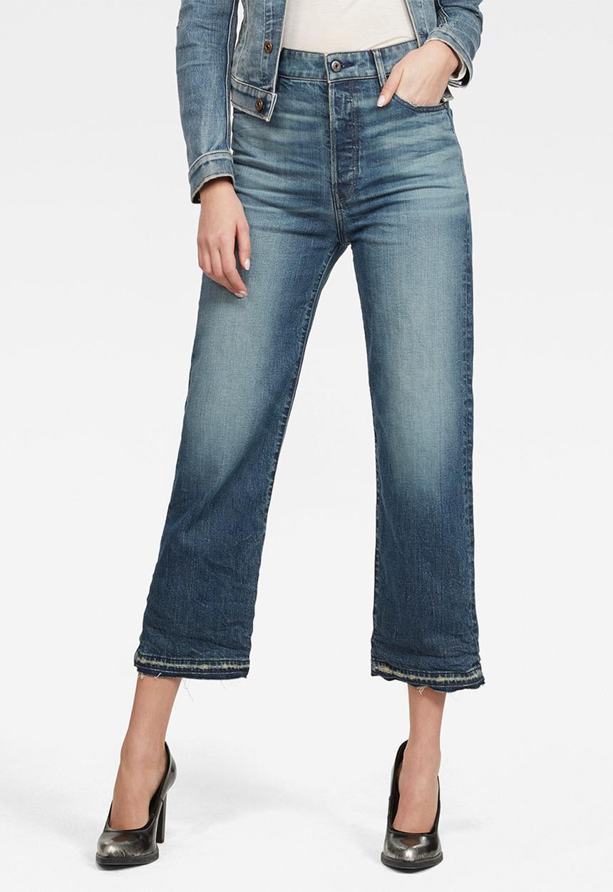 G-STAR - Tedie ultra high straight leg ankle - faded atlas