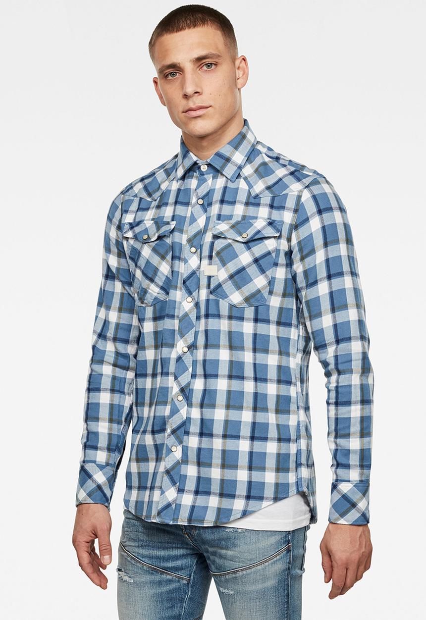 G-STAR - 3301 slim shirt long sleeve - selft sali check