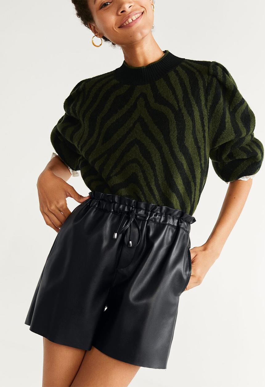 MANGO - Paperbag shorts - black
