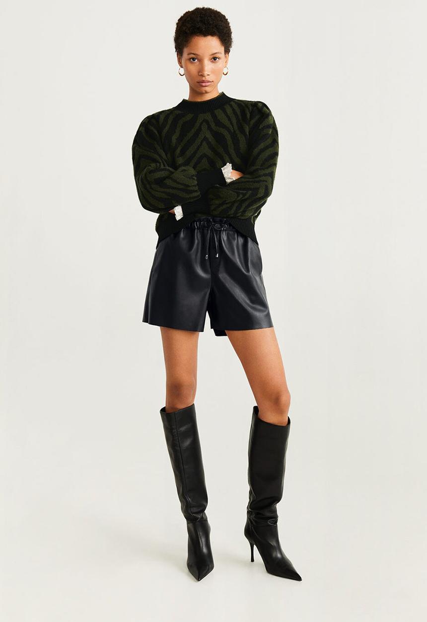 MANGO - Paperbag shorts - black