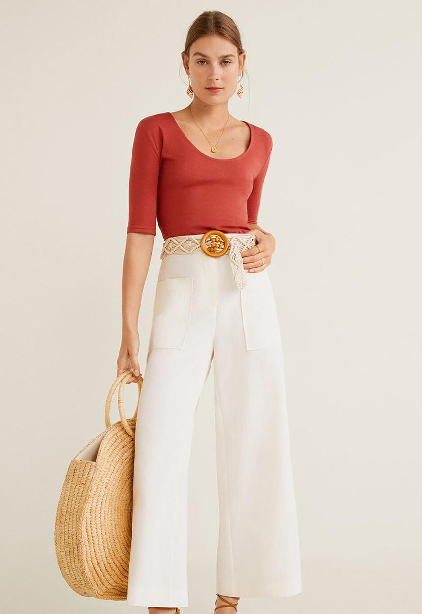MANGO - T-shirt camly - rust