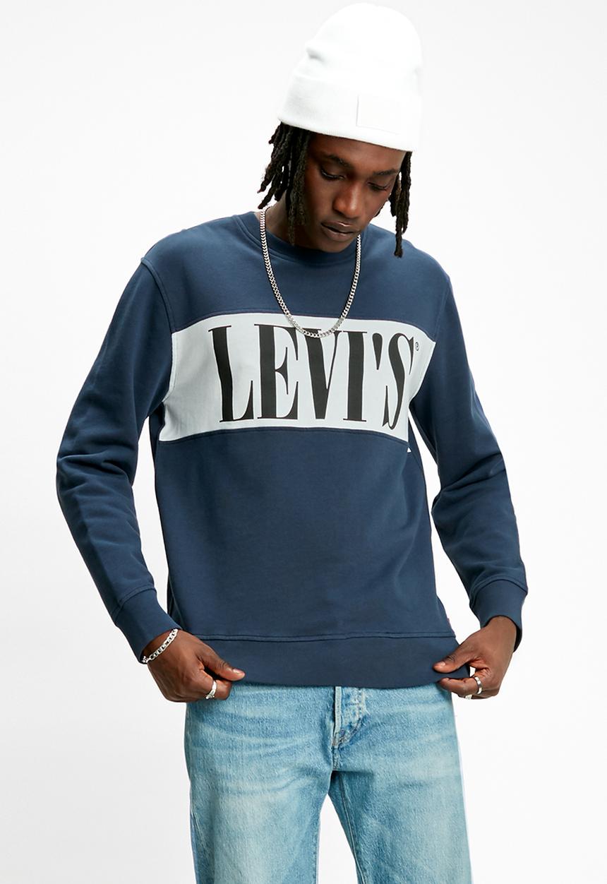 Levi’s® - Crew logo colourblock sweatshirt - navy