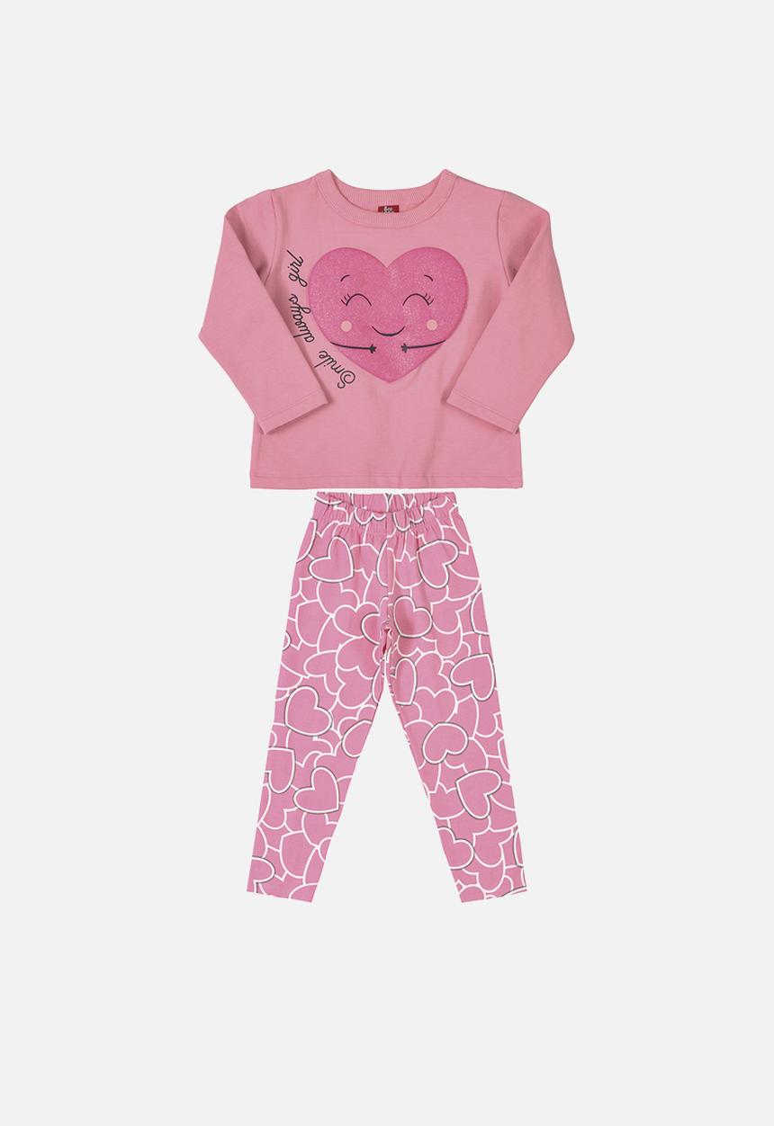 Bee Loop - Girls sweat top and legging set - pink