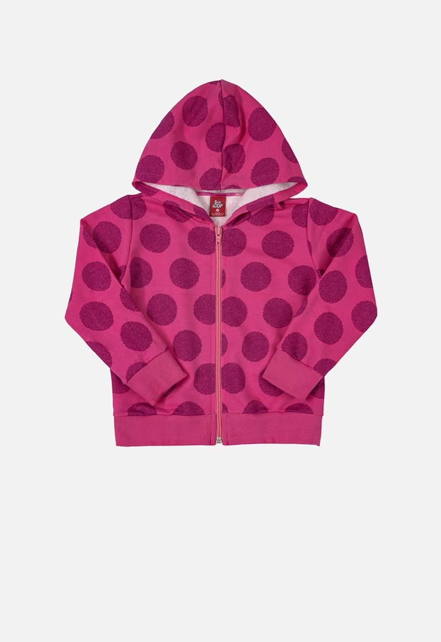 Bee Loop - Girls printed hoody - cerise pink