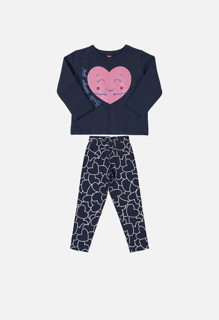 Bee Loop - Girls sweat top and legging set - navy