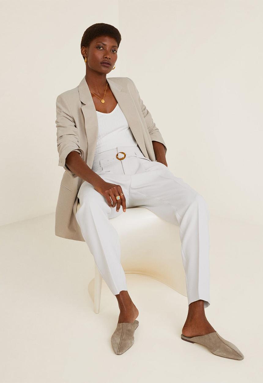 MANGO - Manuels trouser - off white