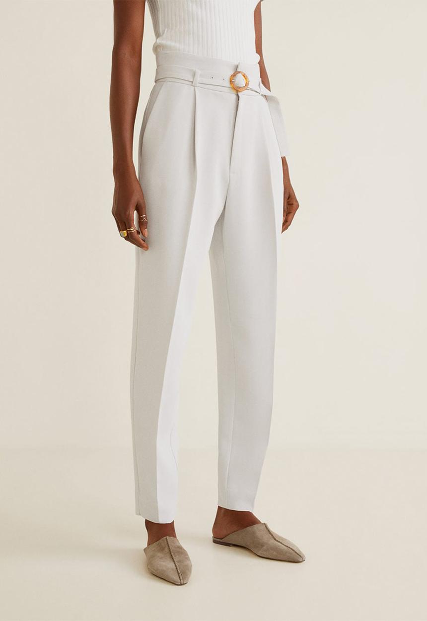 MANGO - Manuels trouser - off white