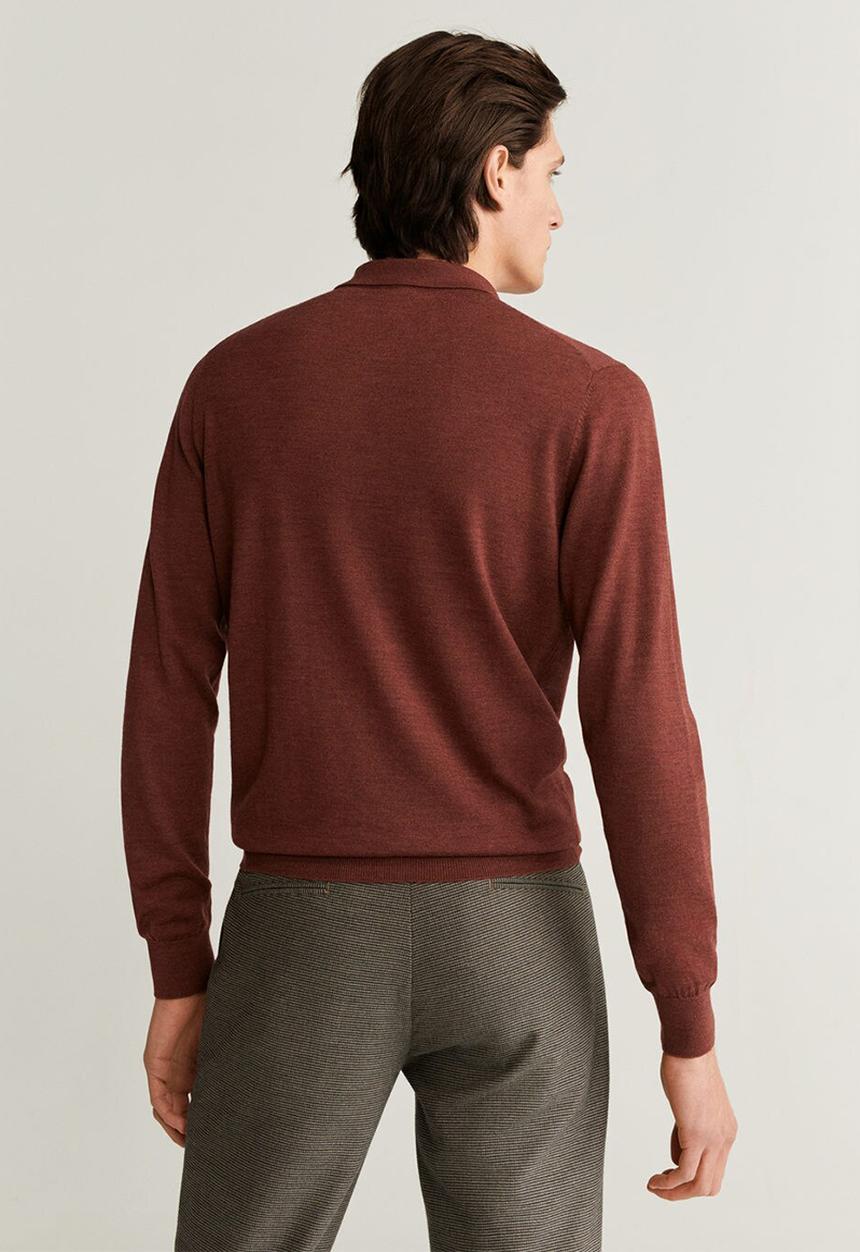 MANGO - Gaite wool polo - rust 