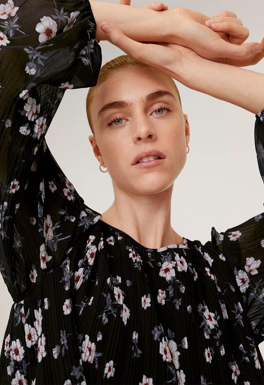 MANGO - Blouse mauro - black & off white 