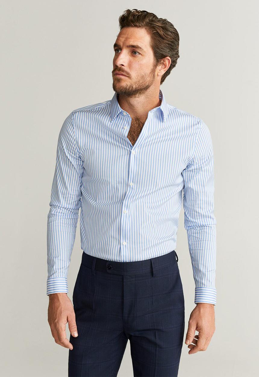 MANGO - Joan shirt - light pastel blue
