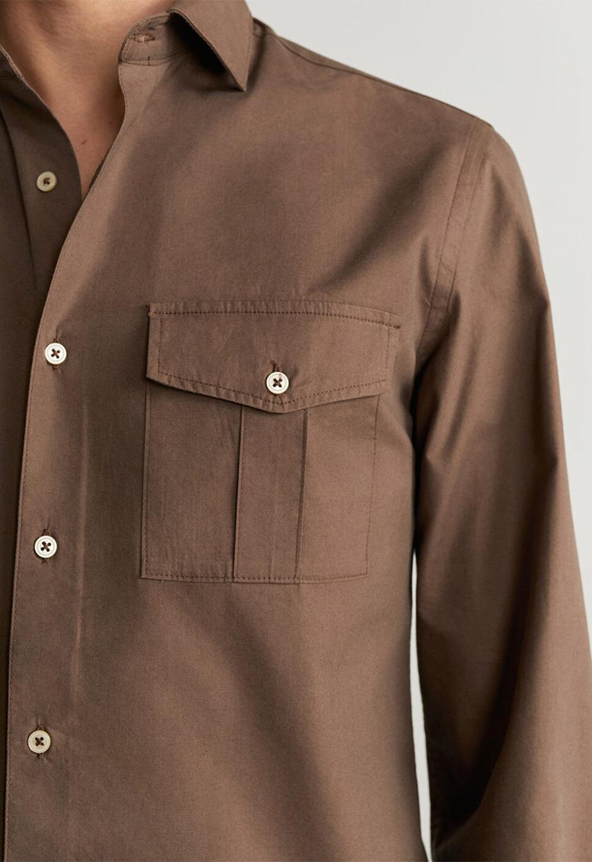 MANGO - Portion shirt - brown