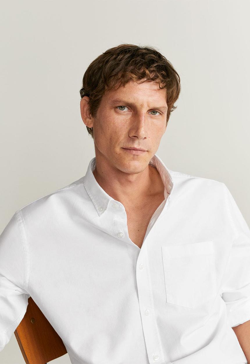MANGO - Oxford shirt - white