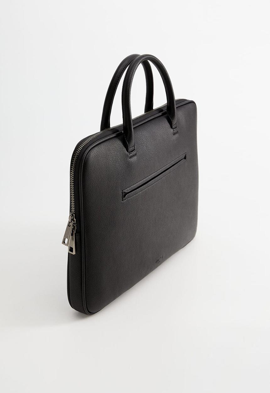 MANGO - New York flat laptop bag - black
