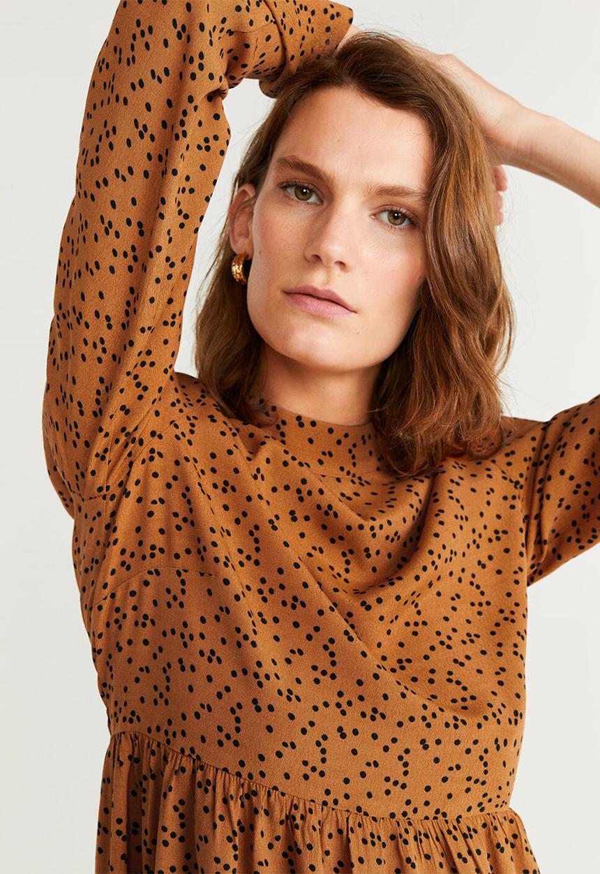 MANGO - Carey dress - rust & black 