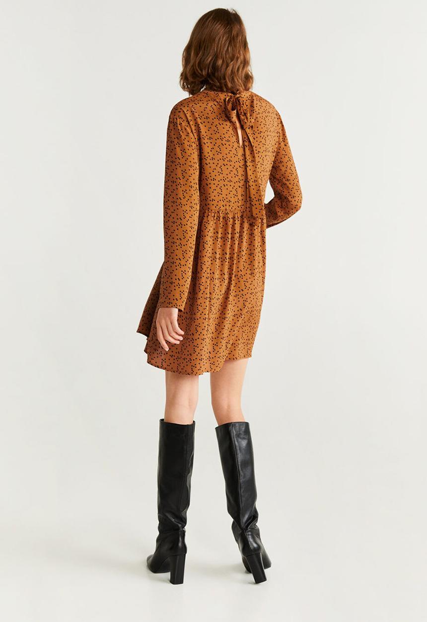 MANGO - Carey dress - rust & black 