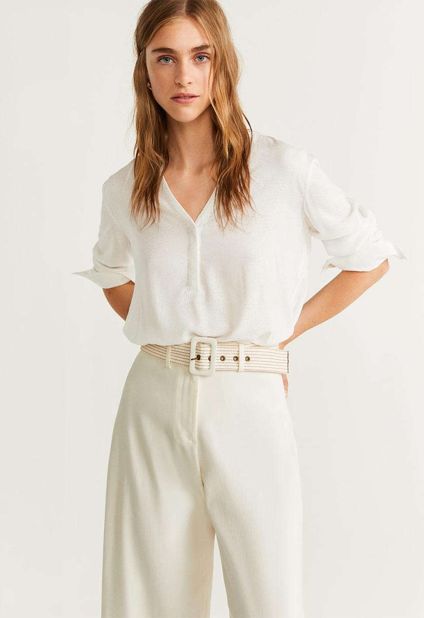 MANGO - Shirt hidden - natural