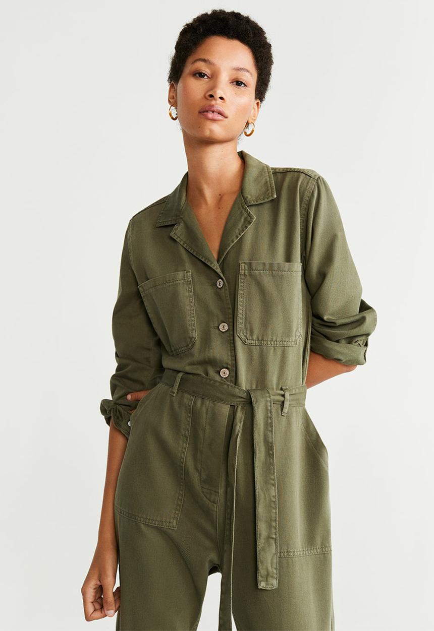 MANGO - Army jumpsuit - khaki